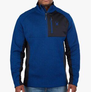 NWOT Spyder Blue Black 1/4 Zip Pullover Knit